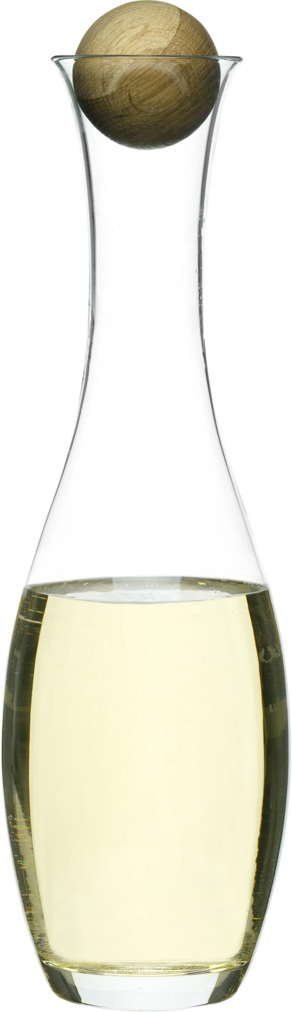 Karafa s dřevěnou kuličkou SAGAFORM Oval Oak, bílé víno, 1L